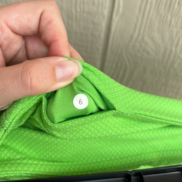 RARE Lululemon Gather & Crow Crop leggings pants Frond green slit calves size 6 - Picture 7 of 7